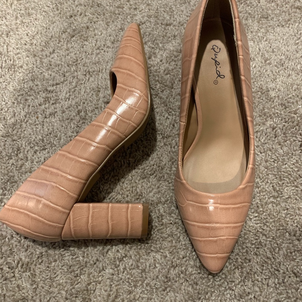 Croc print block heels. Never worn